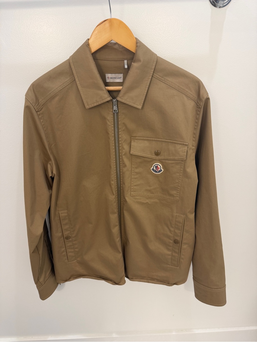 Moncler Tan Zip-Front Shirt Jacket
